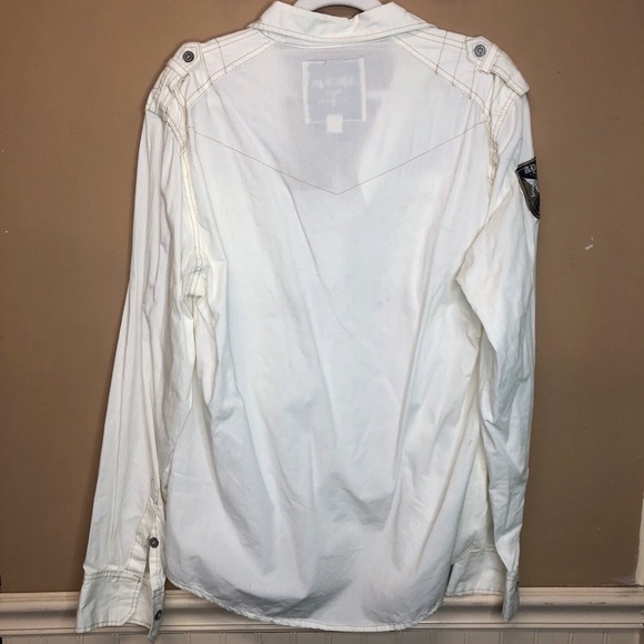 A Prodigee Cream Mens Button Front Shirt Size XL NWT - Picture 2 of 6